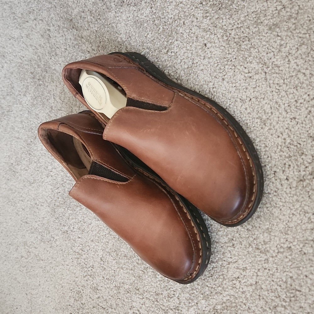 Born Brown Leather Comfort Women's Loafers | 7.5/38 1/2